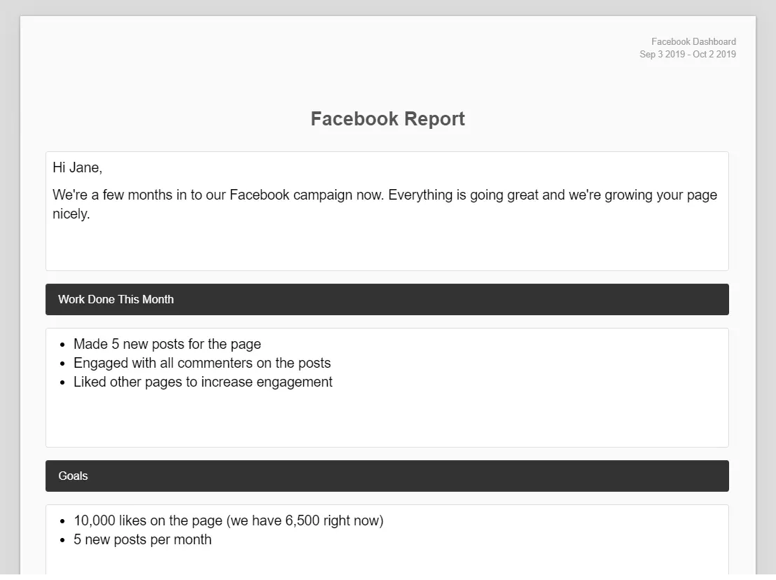 Facebook Page Reported